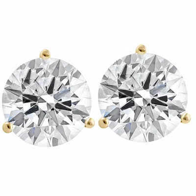 Pompeii3 Certified 8 Ct Tw 14k Yellow Gold Lab Grown Round-cut Diamond Martini Studs In Metallic