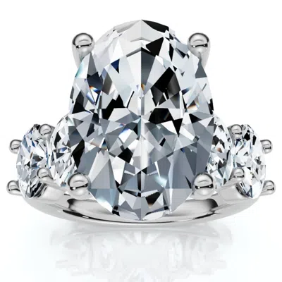 Pompeii3 Certified 8.50ct Oval Diamond Engagement Ring 14k Gold In Metallic