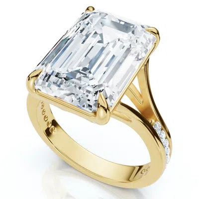 Pompeii3 Certified 9.20ct Emerald Cut Sam Diamond Engagement Ring 14k Gold/pt Lab Grown In Multi