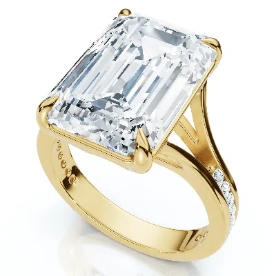 Pompeii3 Certified 9.20ct Emerald Cut Sam Diamond Engagement Ring 14k Gold/pt Lab Grown