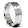 Pompeii3 Channel Brushed Wedding Band 14k White Gold Size Selectable In Multi