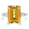 Pompeii3 Citrine & Diamond Ring White Gold Lab Grown In Metallic
