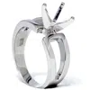 Pompeii3 Contemporary Solitaire Engagement 14k White Gold Ring Setting In Silver