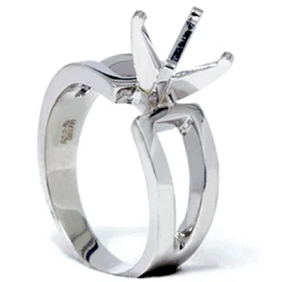 Pompeii3 Contemporary Solitaire Engagement 14k White Gold Ring Setting In Silver