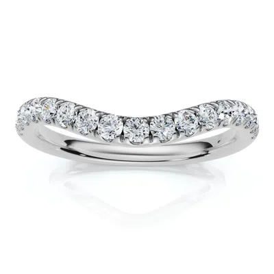 Pompeii3 Curved Diamond Wedding Ring Enhanced 1/3ct 14k Gold Or Platinum Lab Grown In Silver