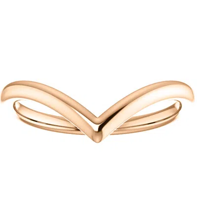Pompeii3 Curved V Shape Solid Contour Guard Wedding Band In 14k White Yellow Or Rose Gold In Multi