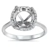 Pompeii3 Cushion Halo Diamond Engagement Ring Setting 14k White Gold In Multi