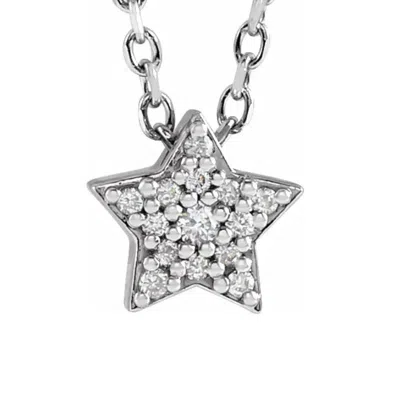 Pompeii3 Dainty Diamond Star Pendant In 14k White, Yellow, Or Rose Gold Necklace In Brown