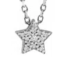 Pompeii3 Dainty Diamond Star Pendant In 14k White, Yellow, Or Rose Gold Necklace In White