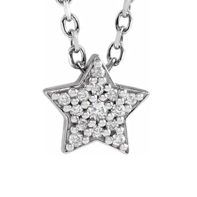 Pompeii3 Dainty Diamond Star Pendant In 14k White, Yellow, Or Rose Gold Necklace