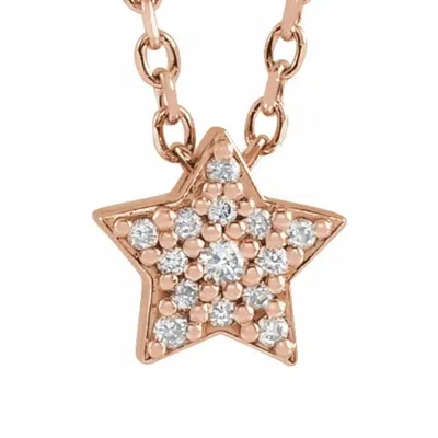 Pompeii3 Dainty Diamond Star Pendant In 14k White, Yellow, Or Rose Gold Necklace In Multi
