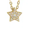 Pompeii3 Dainty Diamond Star Pendant In 14k White, Yellow, Or Rose Gold Necklace In Silver