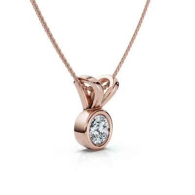 Pompeii3 Dainty Stackable .033ct Solitaire Bezel Diamond Pendant 14k Gold Lab Grown Ef/vs In Multi