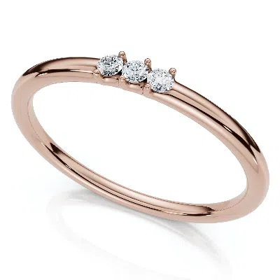 Pompeii3 Delicate Diamond 3-stone Minimalist Anniversary Wedding Ring 14k Gold Lab Grown