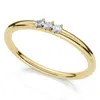 Pompeii3 Delicate Diamond 3-stone Minimalist Anniversary Wedding Ring 14k Gold Lab Grown In Silver