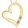 Pompeii3 Diamond & Peridot Heart Pendant 3-stone 10k Rose Gold With 18" Chain In Multi
