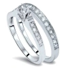 Pompeii3 Diamond Engagement Mount Matching 14k Wedding Ring Set In Silver