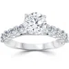 Pompeii3 Diamond Engagement Ring 2 Carat Round Cut Solitaire 14k White Gold Enhanced In Multi