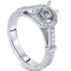 Pompeii3 Diamond Engagement Ring Setting Semi Mount Ring 14k White Gold In Silver