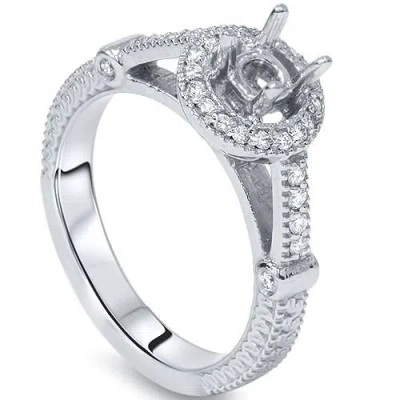 Pompeii3 Diamond Engagement Ring Setting Semi Mount Ring 14k White Gold In Silver