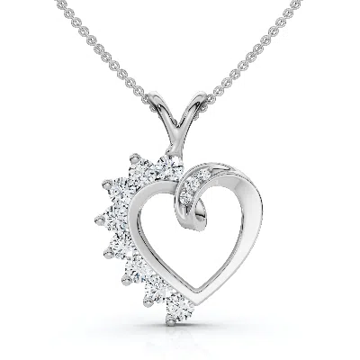 Pompeii3 Diamond Heart Pendant 1/4ct 10k Gold Lab Grown In Silver