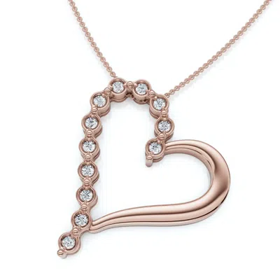 Pompeii3 Diamond Heart Pendant Gold Necklace Lab Grown 18" In Multi