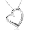 Shop Pompeii3 Diamond Heart Pendant Necklace 3-stone 10k White Gold In Multi
