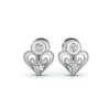 Pompeii3 Diamond Heart Studs 14k White, Yellow, Or Rose Gold Lab Grown Women's Earrings In White