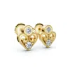 Pompeii3 Diamond Heart Studs 14k White, Yellow, Or Rose Gold Lab Grown Women's Earrings In Gold