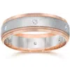 Pompeii3 Diamond Mens Two Tone 14k Rose Gold Wedding Band In Silver