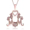 Pompeii3 Diamond Mom Pendant Necklace In White, Yellow, Or Rose Gold In Multi