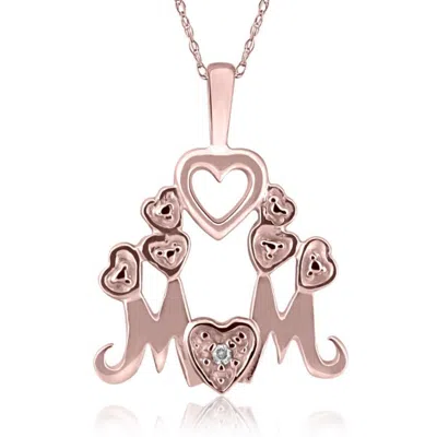 Pompeii3 Diamond Mom Pendant Necklace In White, Yellow, Or Rose Gold In Silver