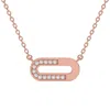 Pompeii3 Diamond Paper Pendant 14k Gold 18" Necklace Lab Grown 1/2" Wide In Multi