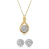 Pompeii3 Diamond Pendant Earring Set Yellow Gold