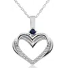 POMPEII3 DIAMOND SAPPHIRE HEART PENDANT YELLOW WHITE OR ROSE GOLD DESIGNER VERONICA WU