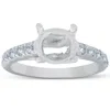 Pompeii3 Diamond Semi Mount 14k White Gold Engagement Setting In Silver