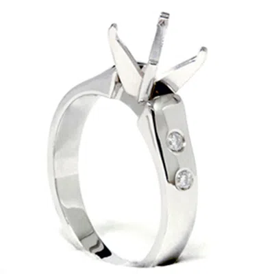 Pompeii3 Diamond Semi Mount Cathedral Engagement Ring 14k Setting In Silver