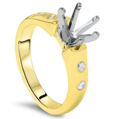 Pompeii3 Diamond Semi Mount Cathedral Engagement Ring 14k Setting In Silver
