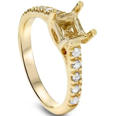 Pompeii3 Diamond Semi Mount Engagement Setting Mounting Gold Ring In Silver