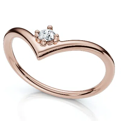 Pompeii3 Diamond Stackable Chevron Wedding Ring 14k Gold Lab Grown