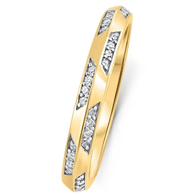 Pompeii3 Diamond Stackable Knife Edge Womens Wedding Anniversary Ring 14k Gold Lab Grown In Silver