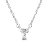Pompeii3 Diamond "t" Initial Pendant 18" Necklace 14k White Gold Lab Grown In Metallic