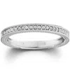 Pompeii3 Diamond Wedding Ring 1/5ctw Womens Stackable Diamond Band 10k White Gold In Multi
