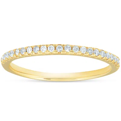 Pompeii3 Diamond Wedding Ring Womens Stackable Band 10k Yellow Gold In Silver