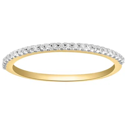 Pompeii3 Diamond Wedding Ring Yellow Gold Stackable Anniversary Band In Silver