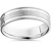 Pompeii3 Double Channel Brushed Wedding Band 14k White Gold Size Selectable In Multi