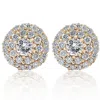Pompeii3 Double Halo Diamond Screw Back Studs 1/2 Carat Tw 14k Yellow Gold In Multi