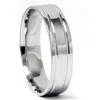 Pompeii3 Double Inlay Wedding Band 950 Platinum Size Selectable In Multi