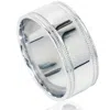 Pompeii3 Double Milgrain Inlay Comfort Fit Wedding Band 10k White Gold Size Selectable In Multi