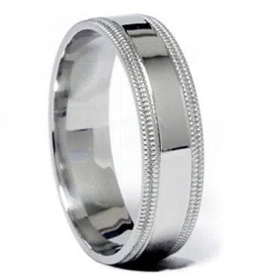 Pompeii3 Double Milgrained Wedding Band 950 Platinum Size Selectable In Multi